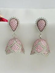 Spain Jhumka Earrings-Pink