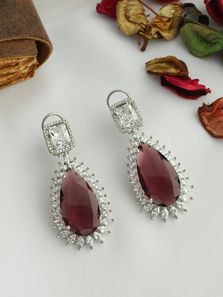 France Earrings  - Wine