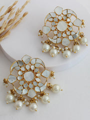 Nishvi Stud Earrings-Ivory