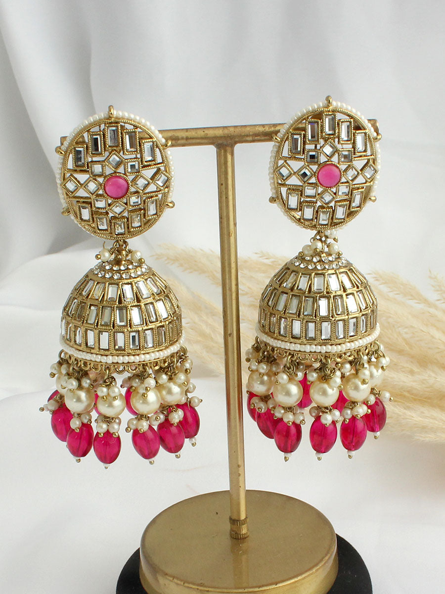 Chetna Mirror Jhumki Earrings