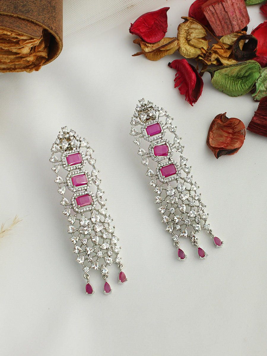 Renee Earrings-Ruby Pink