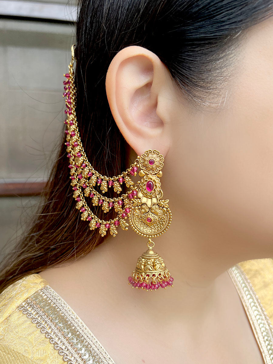 Aadhya Earrings With Ear Chain