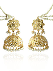 Adira Jadau Jhumki Earrings With Ear Chain