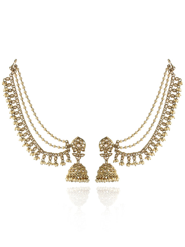 Netra Jhumki Earrings With Ear Chain