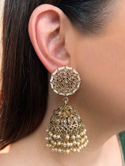 Pakhi Jhumki Earrings-Gold