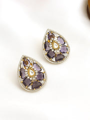 Krishvi Stud Earrings-Purple