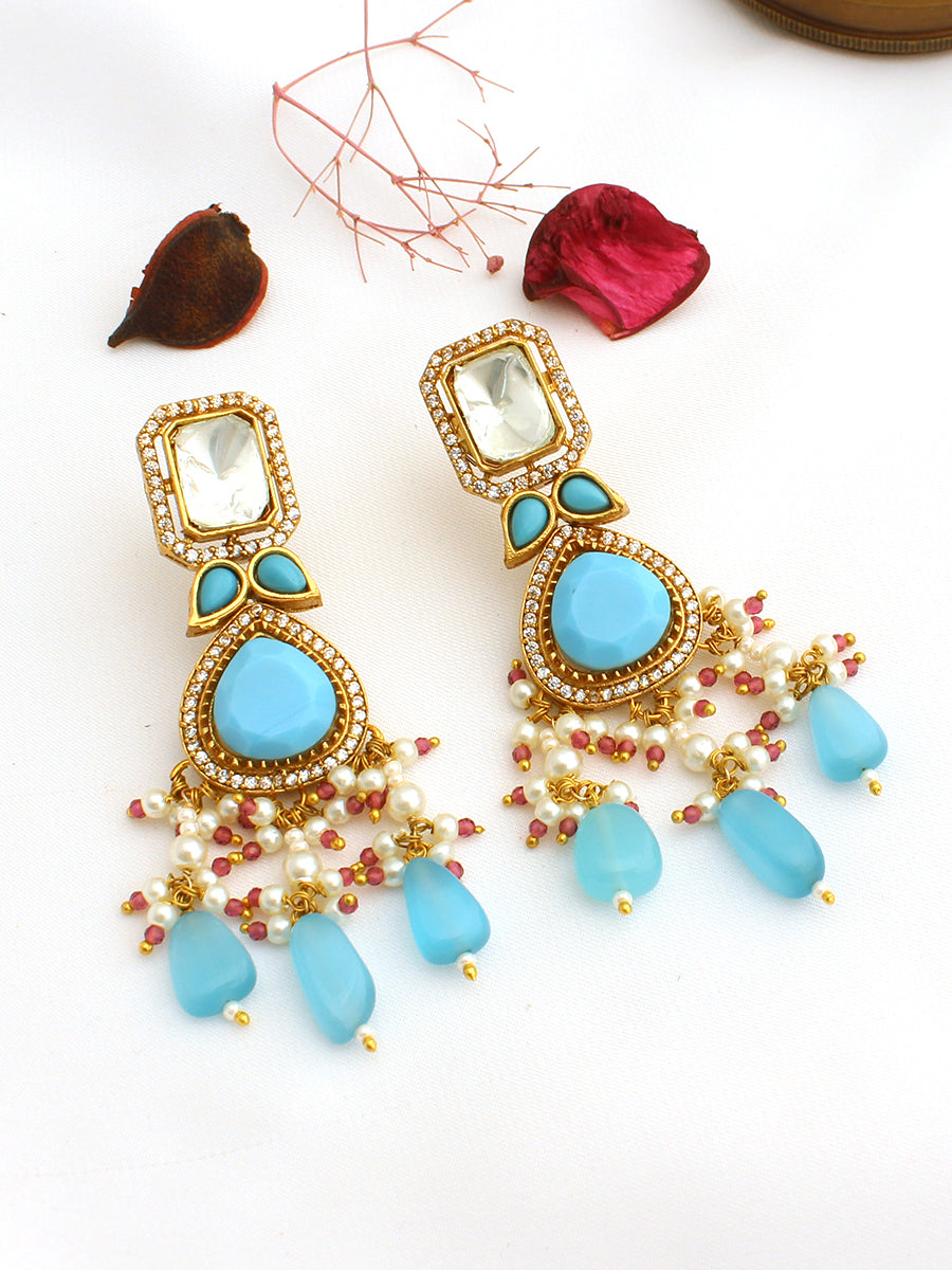 Lekha Earrings-Turquoise