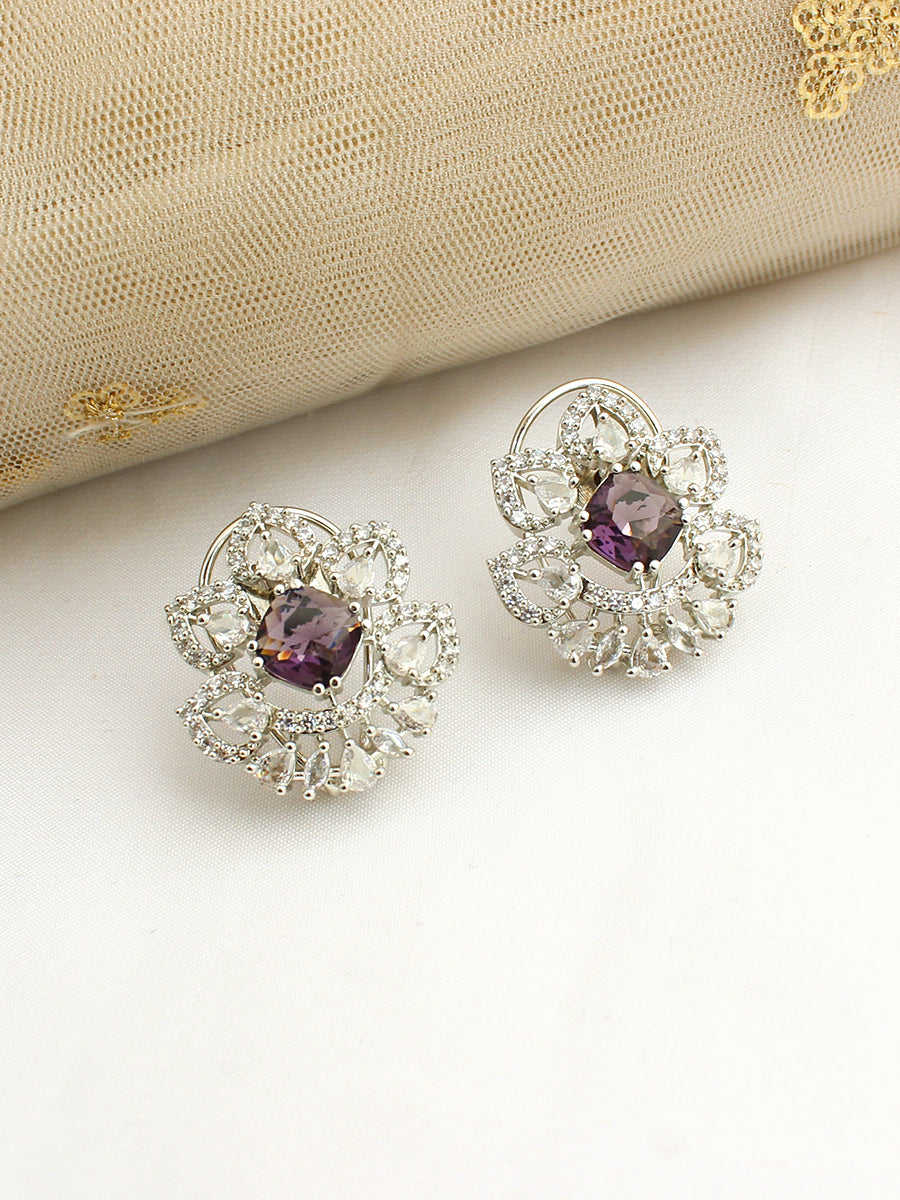 Twinkle Stud Earrings-Purple