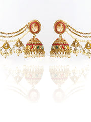 Falak Jhumki Earrings With Ear Chain