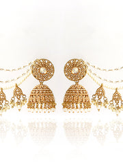 Inaya Jhumki Earrings With Ear Chain