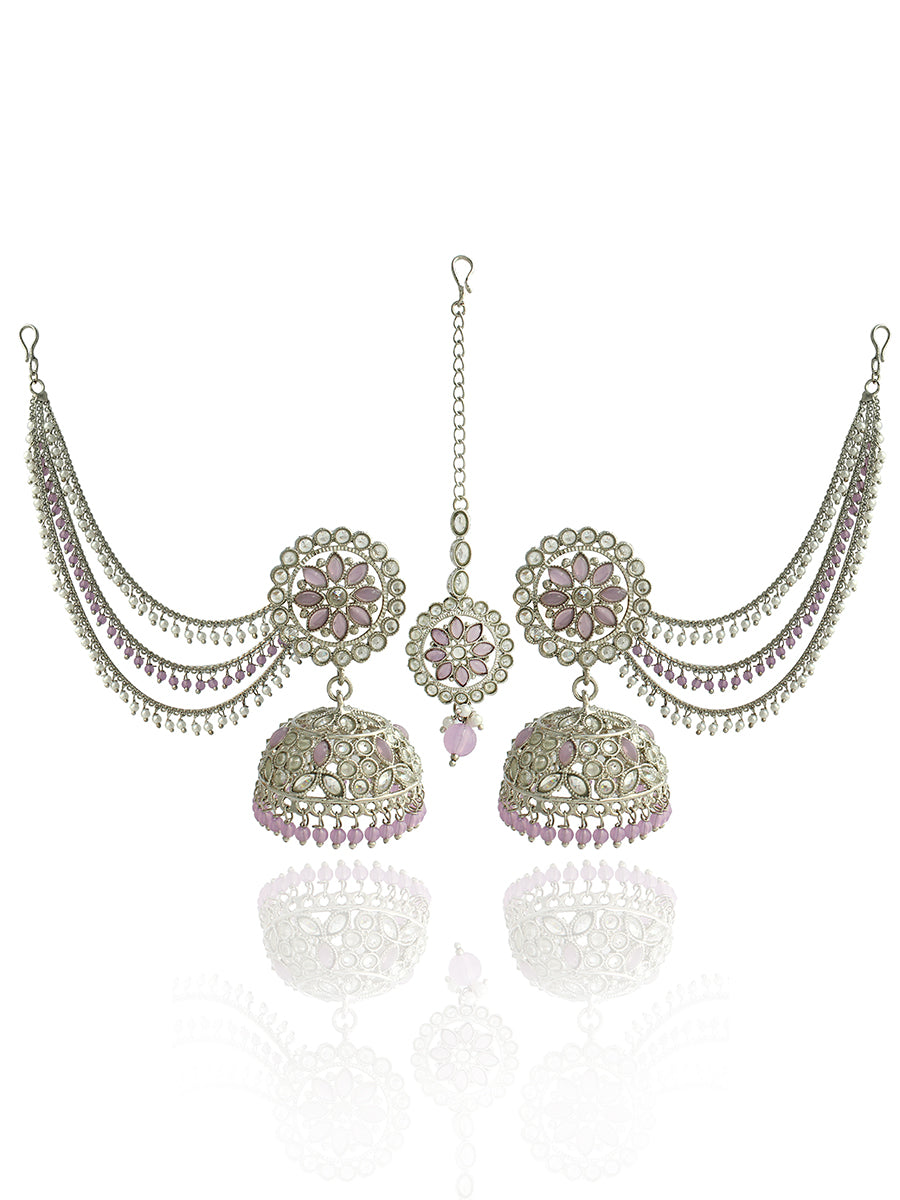 Shiza Jhumki Earrings with Earchain & Tikka