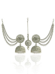 Shiza Jhumki Earrings with Earchain & Tikka