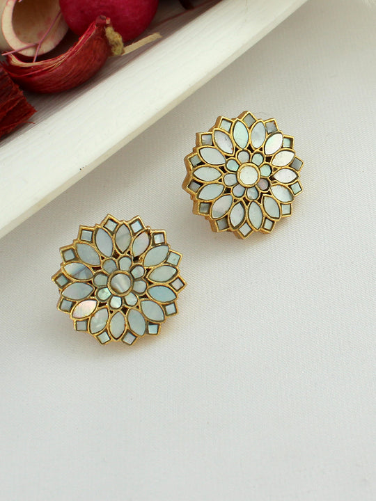 Shivi Stud Earrings-Ivory