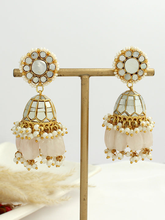 Ishvi Jhumki Earrings-Ivory