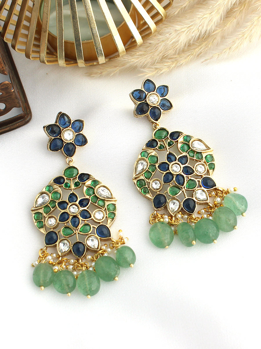 Manika Earrings-Blue/Green