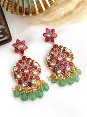 Manika Earrings-Hot Pink