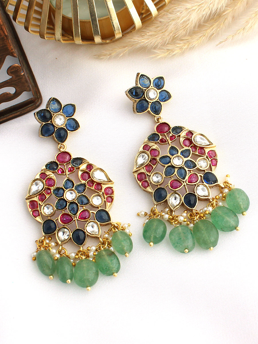 Manika Earrings-Pink/Blue