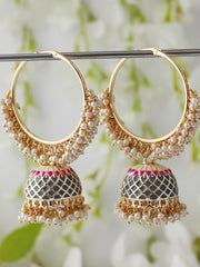 Adira Jhumki / Hoop Earrings -Grey