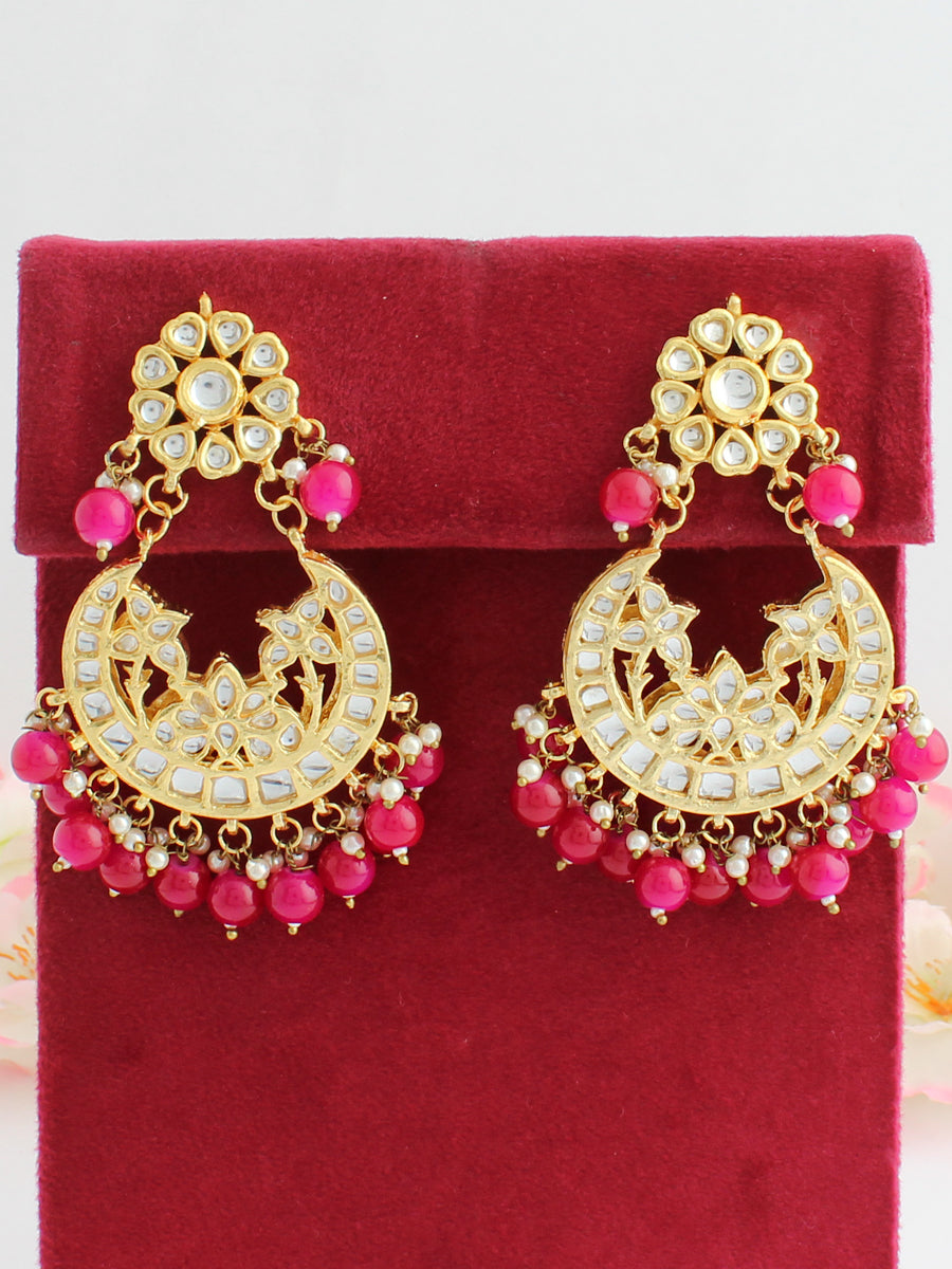 Shazmeen Small Earrings & Tikka set - Peach – SOKORA JEWELS