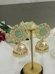 Mehar Jhumki Earrings-Aqua