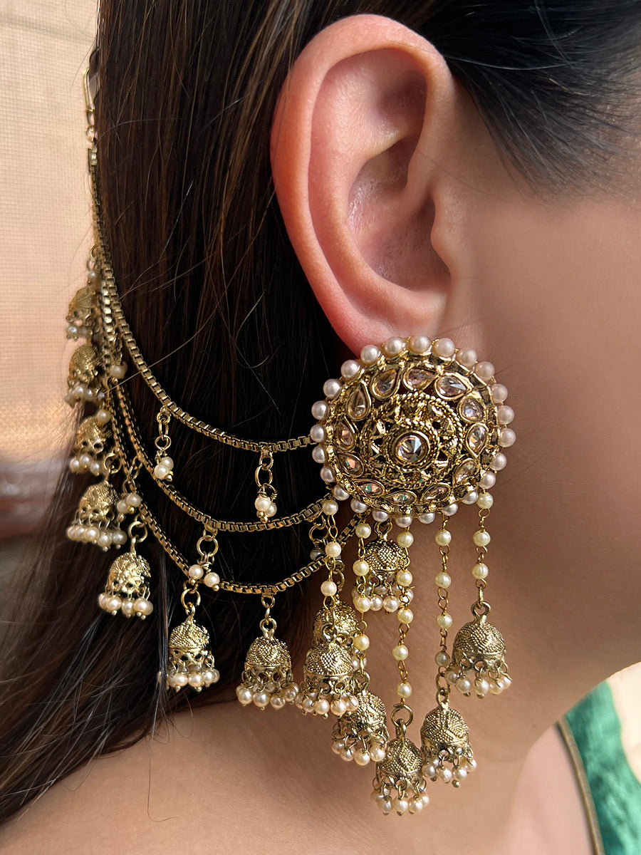 Rayma Earrings With Ear Chain