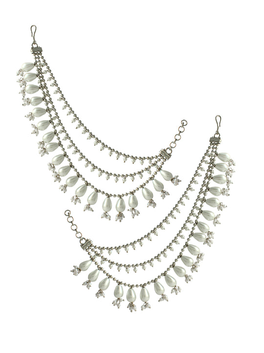 Dhruvi Ear Chain-Silver