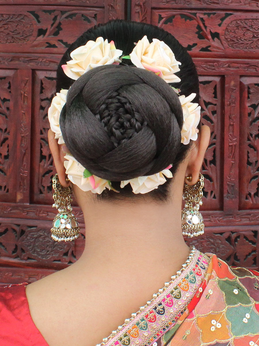 Gorgeous And Stunning Gajra Hairstyles You Need To Pin Down For Your  Wedding | Bridal bun, Bridal photoshoot, Bride