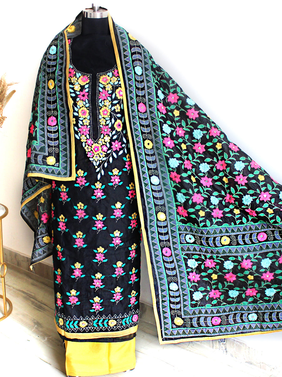 Designer Suit Unstitched Cotton Phulkari Dress Material | Udaan - B2B  Buying for Retailers
