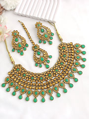 Anupreet Necklace Set-Mint Green