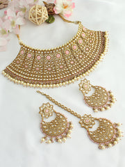 Mahima Necklace Set-Pastel Pink