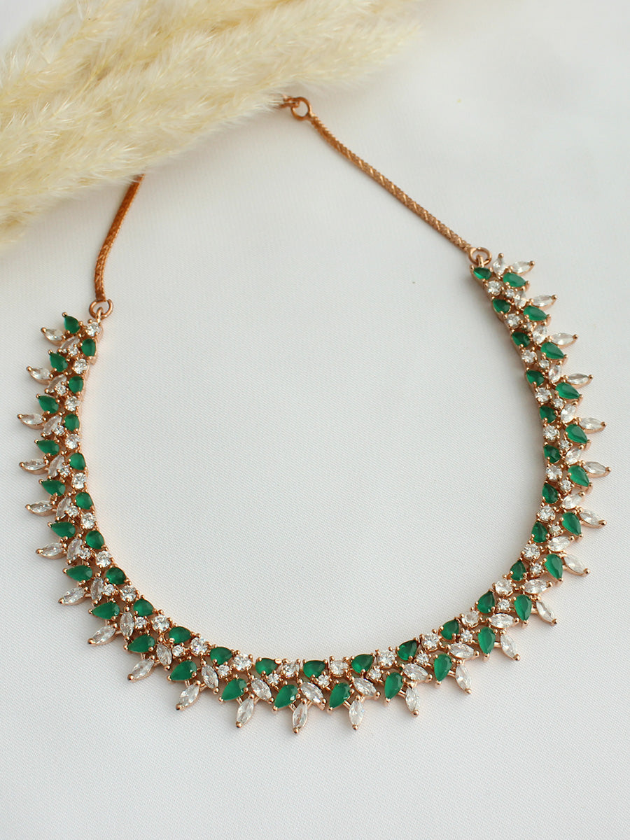 Rashi Cz Necklace- Green