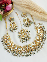 Alwar Bib Necklace Set - White