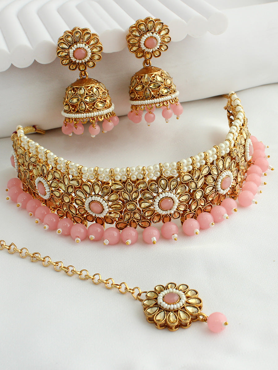 Sana Necklace Set - Pink