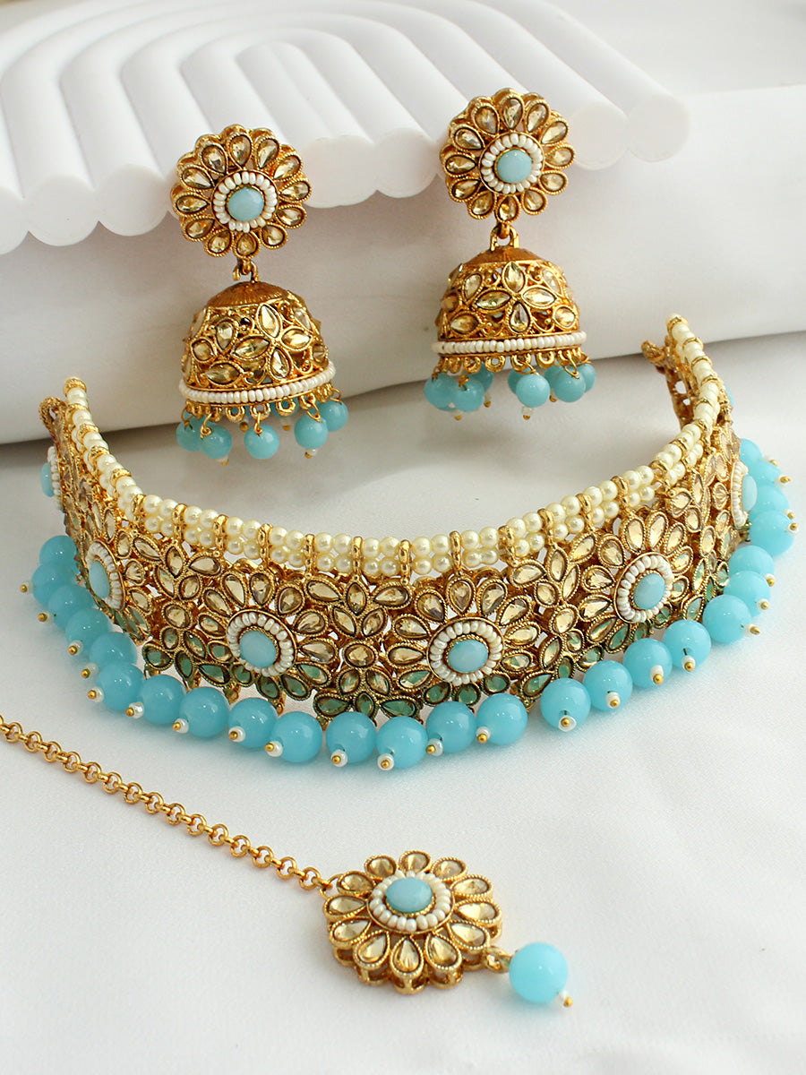 Sana Necklace Set-Turquoise