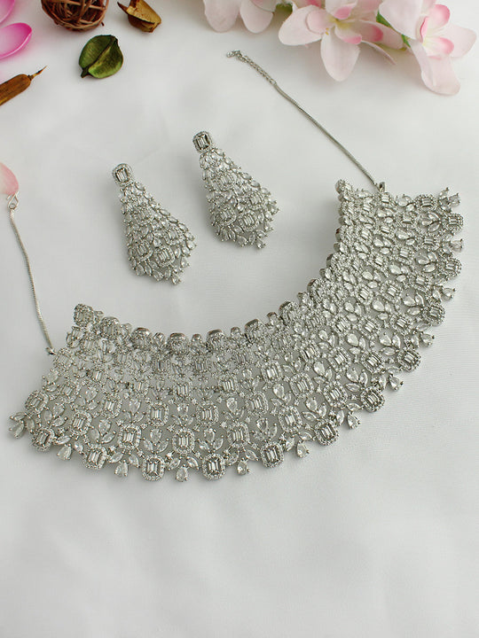 Britain Necklace Set-Silver