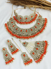 Shahida Necklace Set-Orange