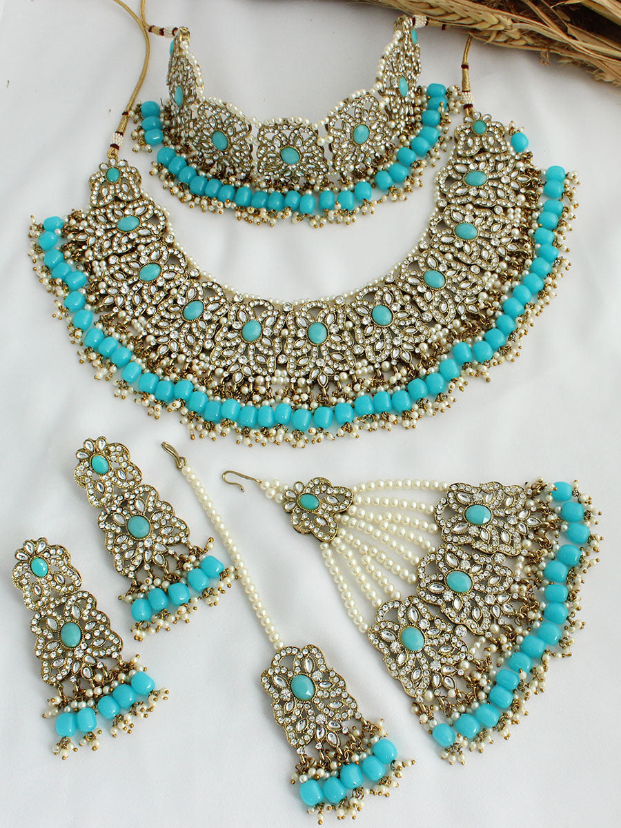 Shahida Necklace Set-Turquoise