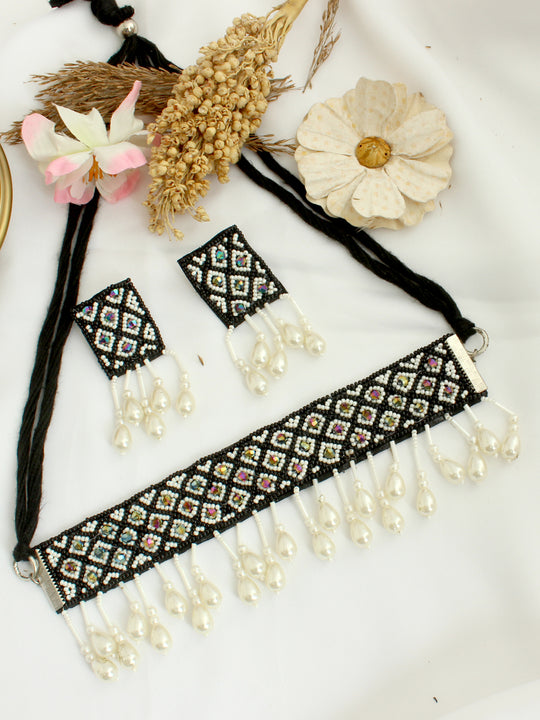 Anisha Necklace Set-Black