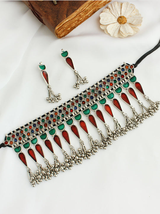 Charu Necklace Set-Multicolor