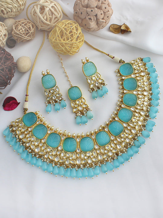 Sandhya Necklace Set -Turquoise