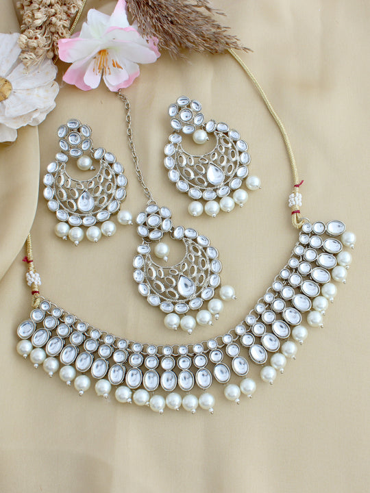Aashi Necklace Set-White