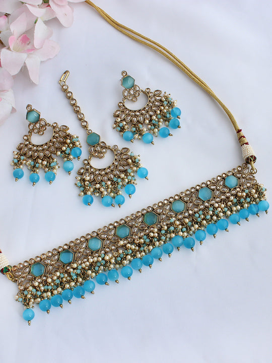 Chitra Necklace Set - Turquoise