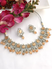 Nidhi Necklace Set-Peach