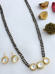 Divya Mangalsutra Necklace Set  - black