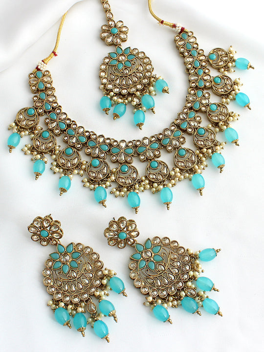 Devyanshi Necklace Set-Turquoise