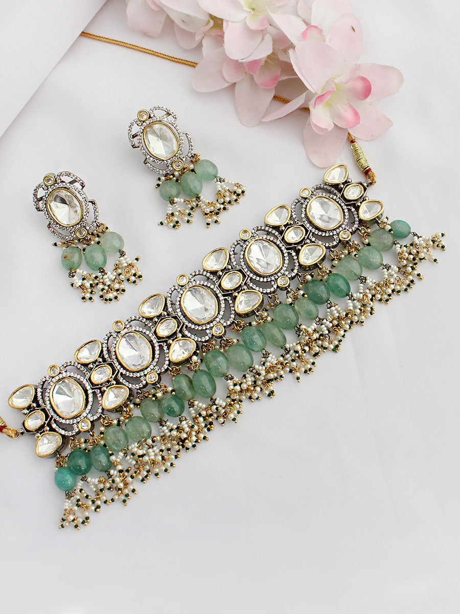 Vanya Necklace Set - Mint green