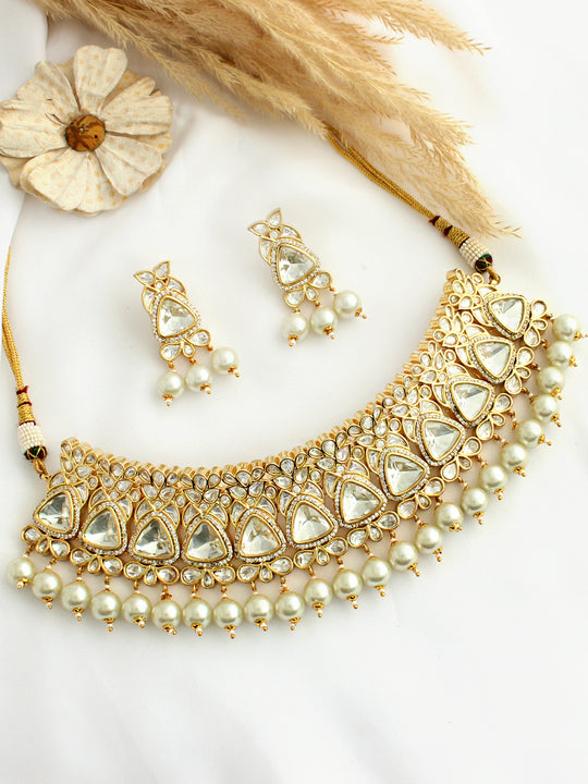 Jalandhar Necklace Set-white