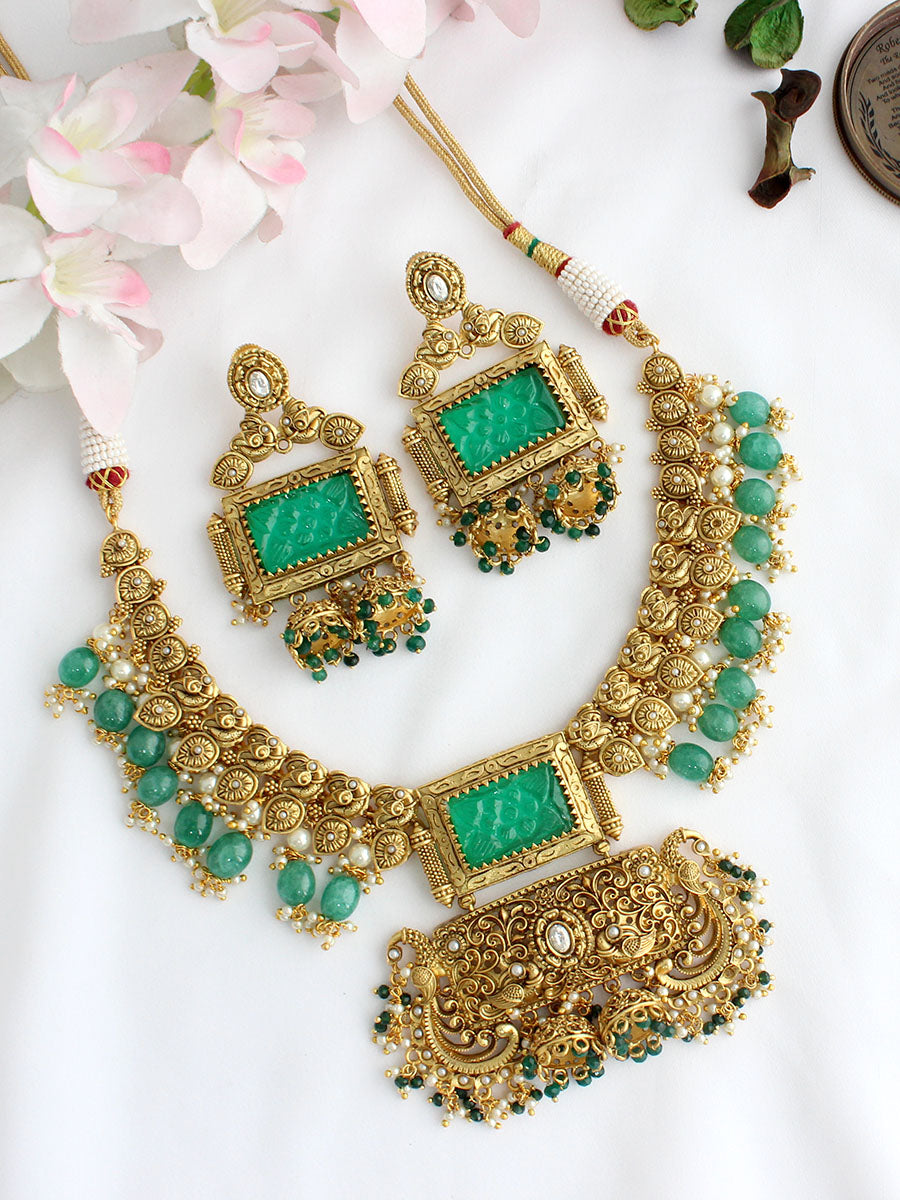 Esha Necklace Set - Green