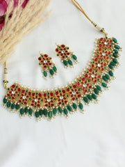 Pratibha Necklace Set - Pink / Green