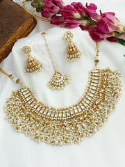 Meera Necklace Set-Pearl